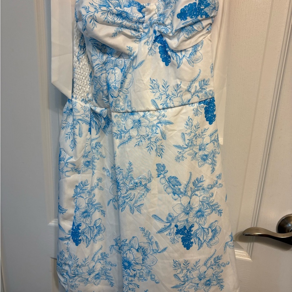 Chic Blue Floral Dress